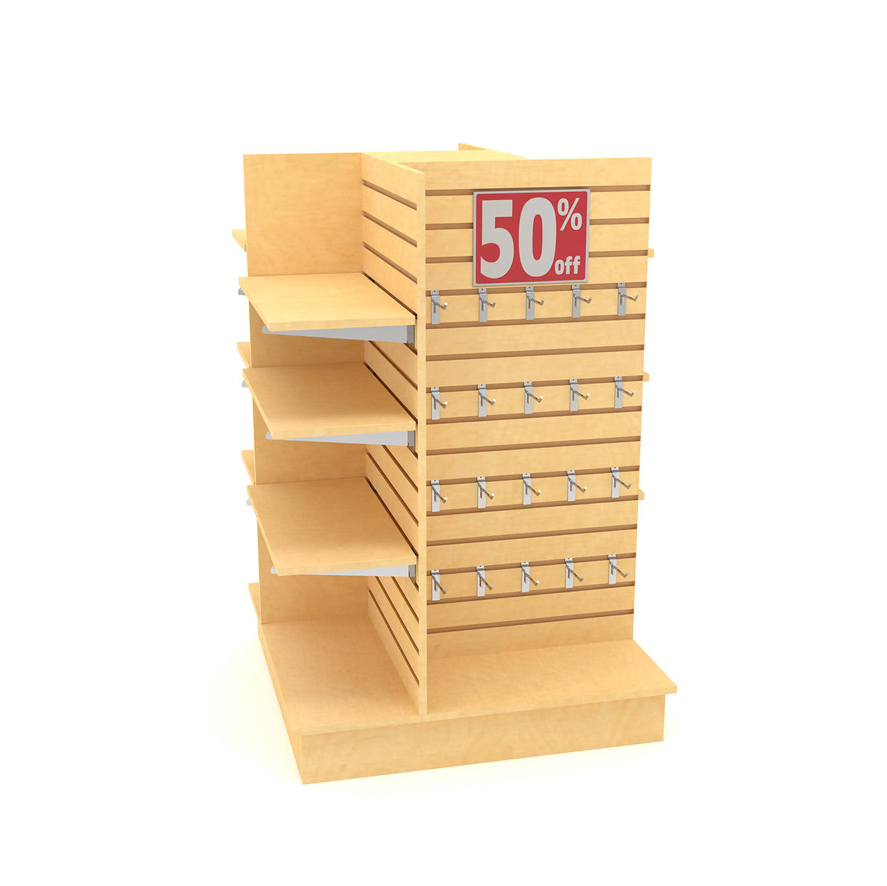 4-Sided Slatwall Display Unit - Merchandiser