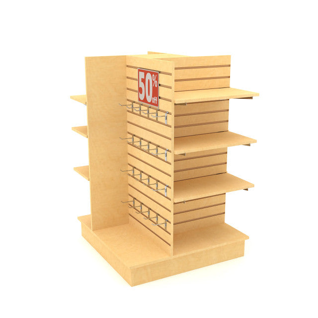 4-Sided Slatwall Display Unit - Merchandiser
