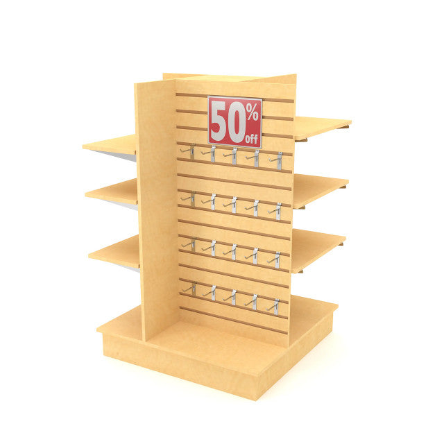 4-Sided Slatwall Display Unit - Merchandiser