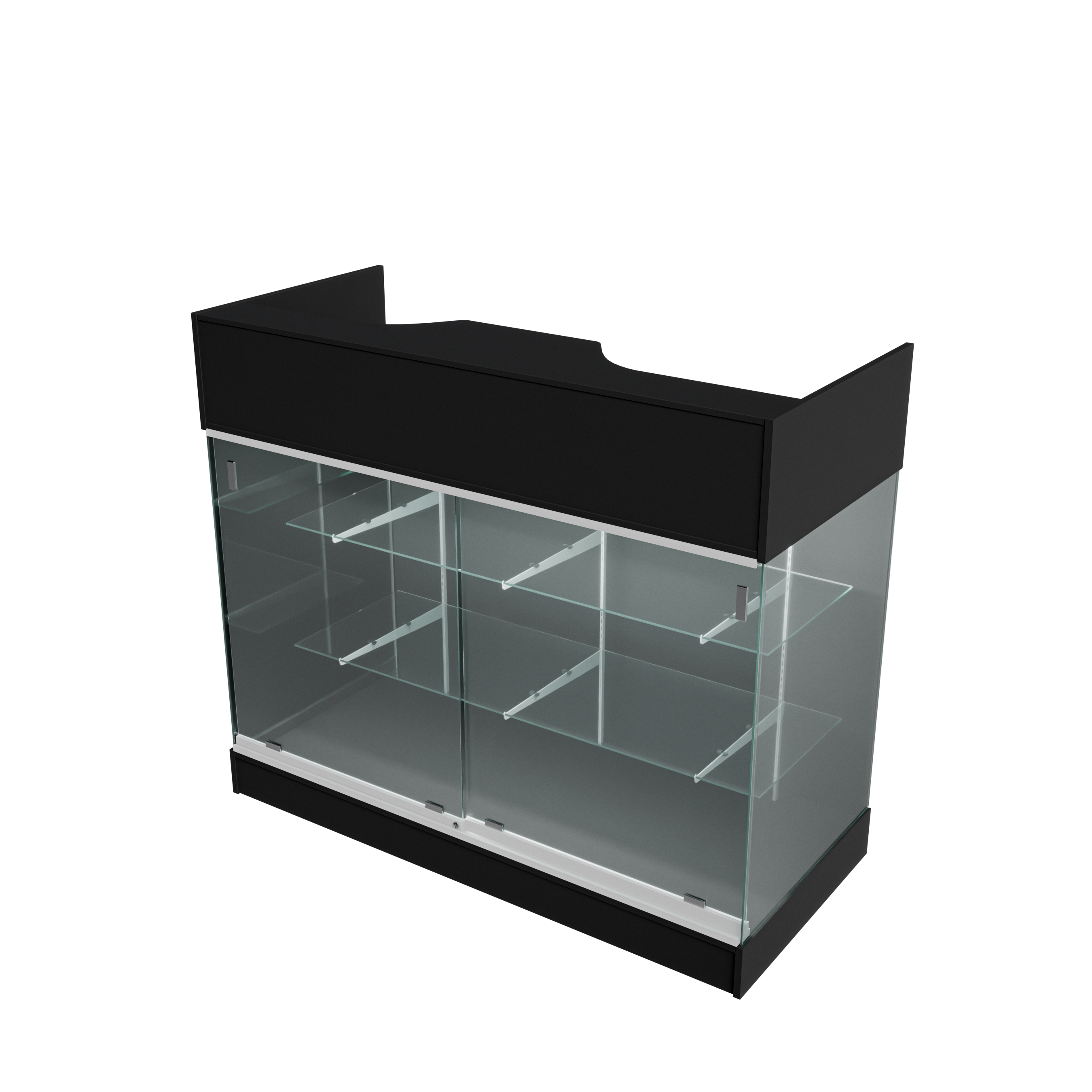 4ft Cash Register Stand with (Sliding) Glass Front