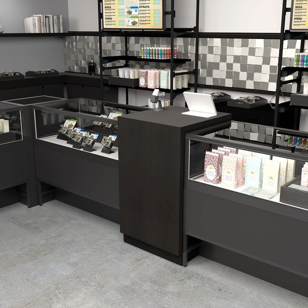 Deluxe 24" Cash Wrap Checkout Retail Counters - Black