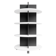 Island Table 4 Tier Round Merchandiser / Black & White