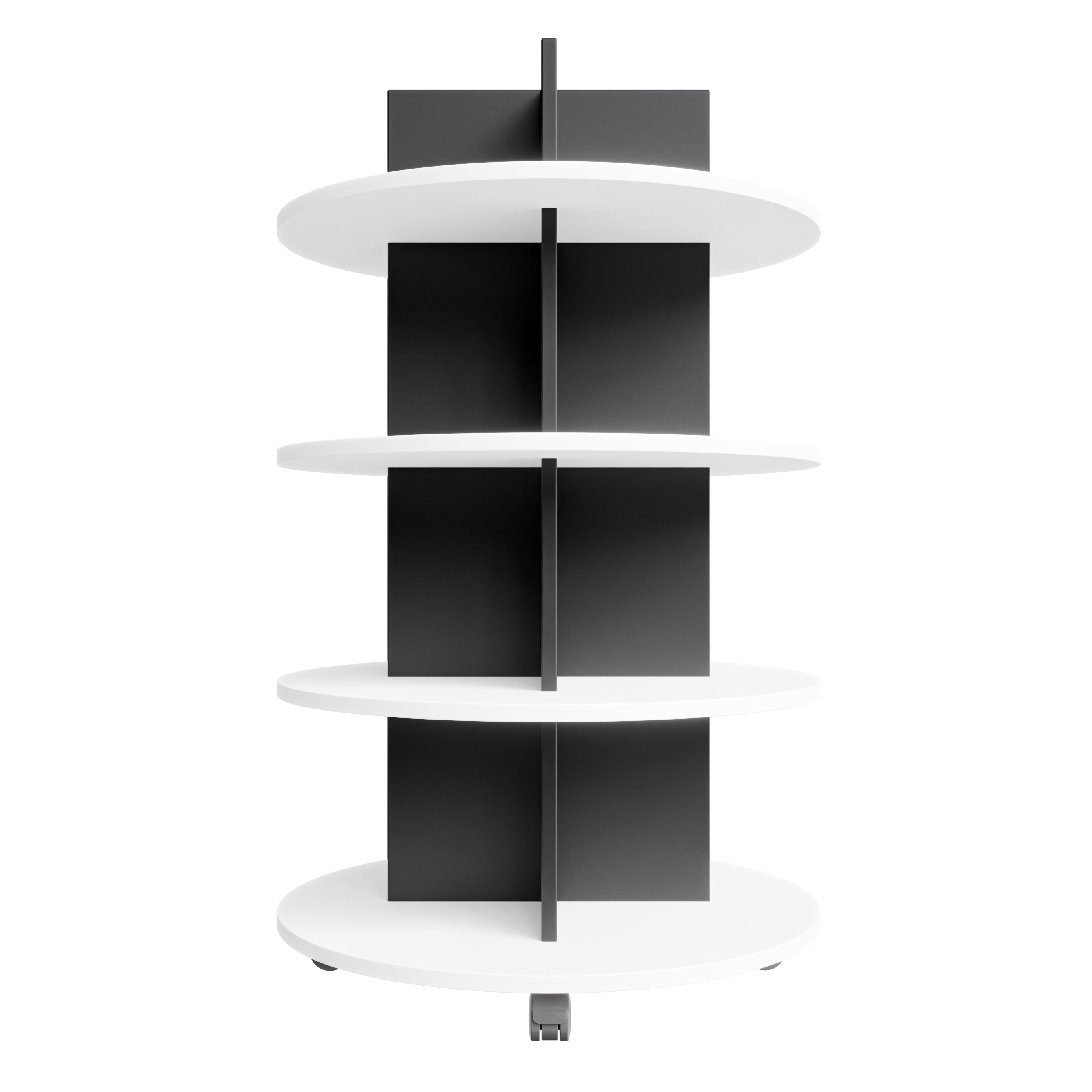 Island Table 4 Tier Round Merchandiser / Black & White