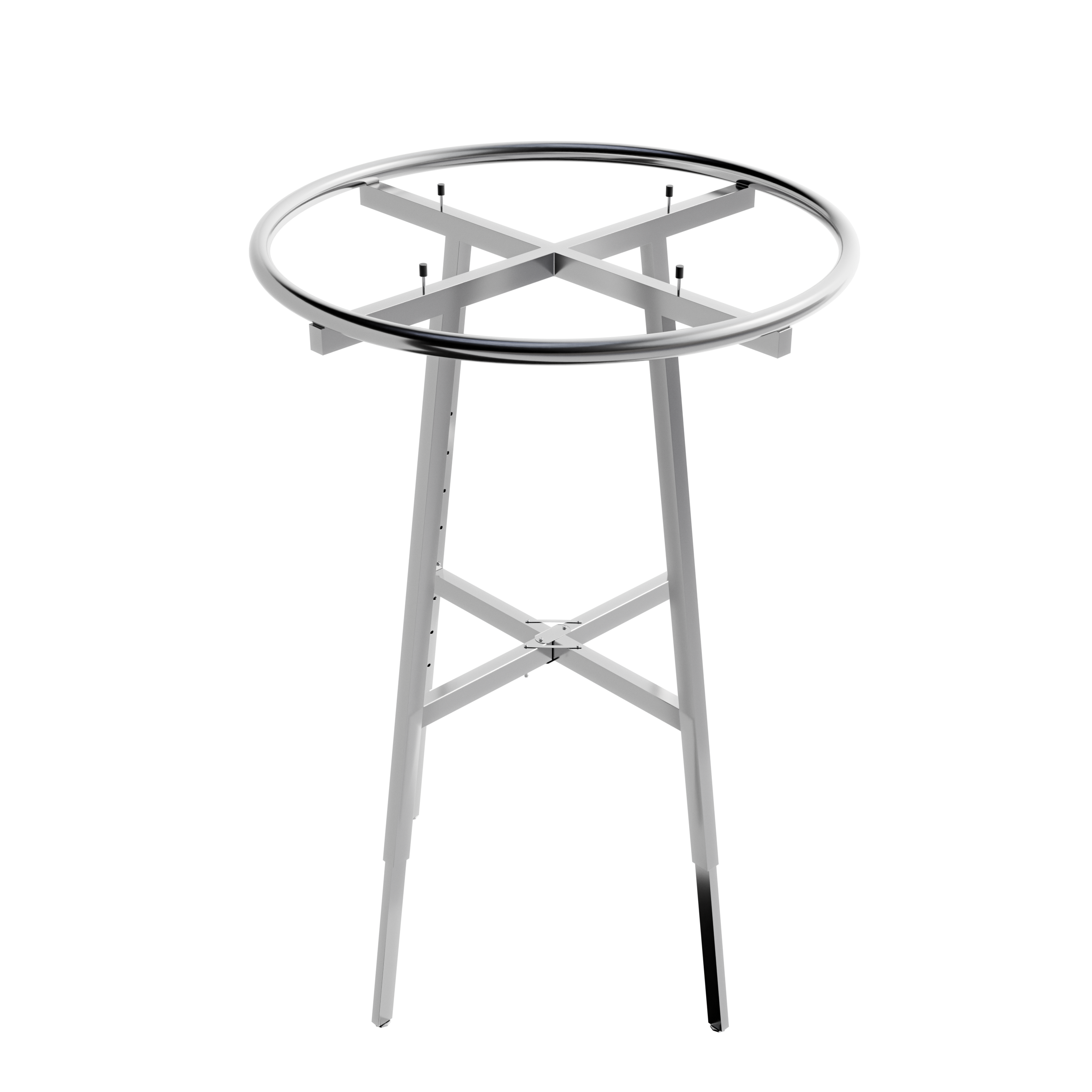 Round Clothing Rack with Round Tubing 36” Diameter - Chrome