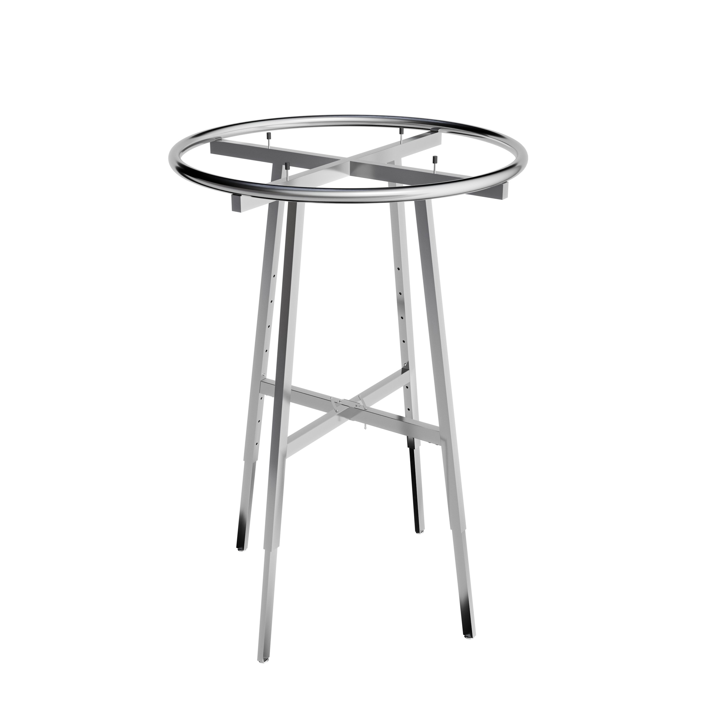 Round Clothing Rack with Round Tubing 36” Diameter - Chrome