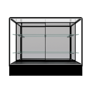 Radius Edge 4ft Showcase with Mirrored Doors (Black)