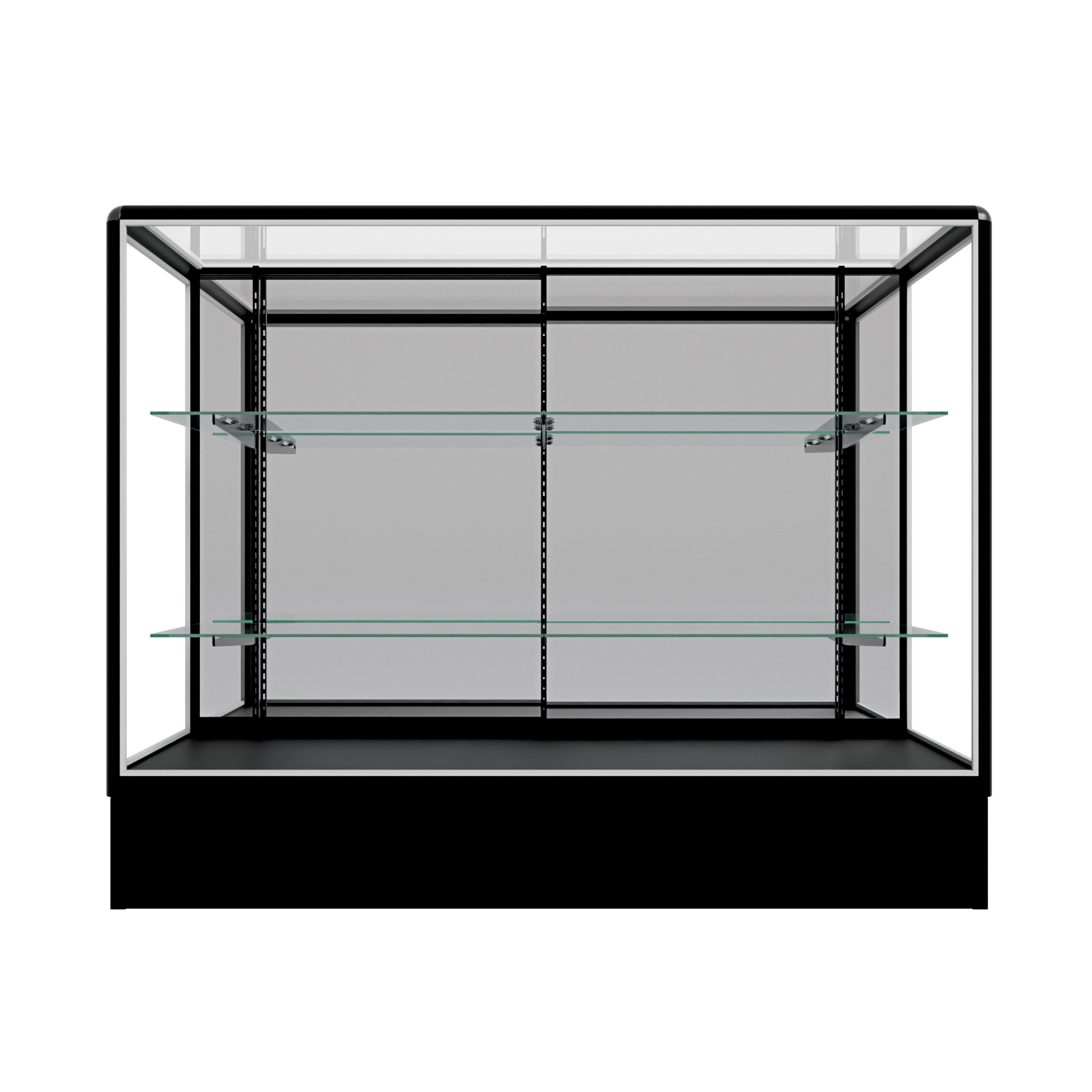 Radius Edge 4ft Showcase with Mirrored Doors (Black)