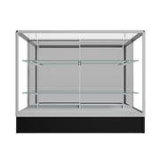 Radius Edge 4ft Showcase with Mirrored Doors (Silver)