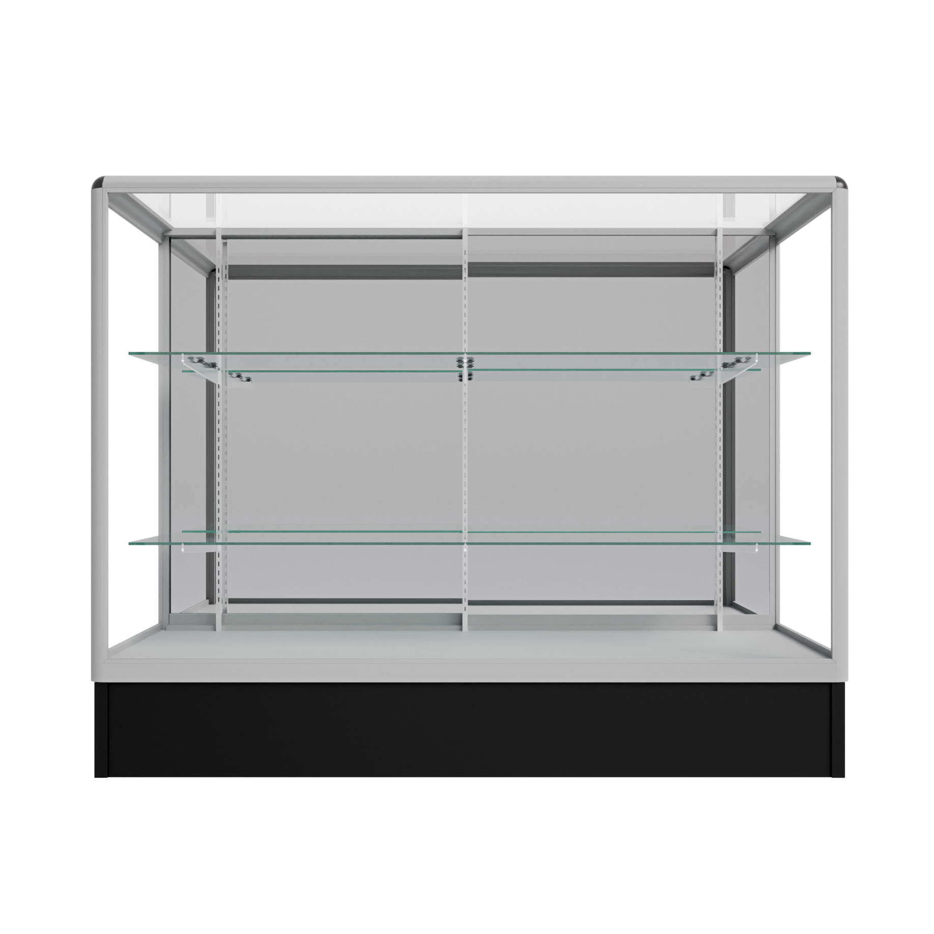 Radius Edge 4ft Showcase with Mirrored Doors (Silver)