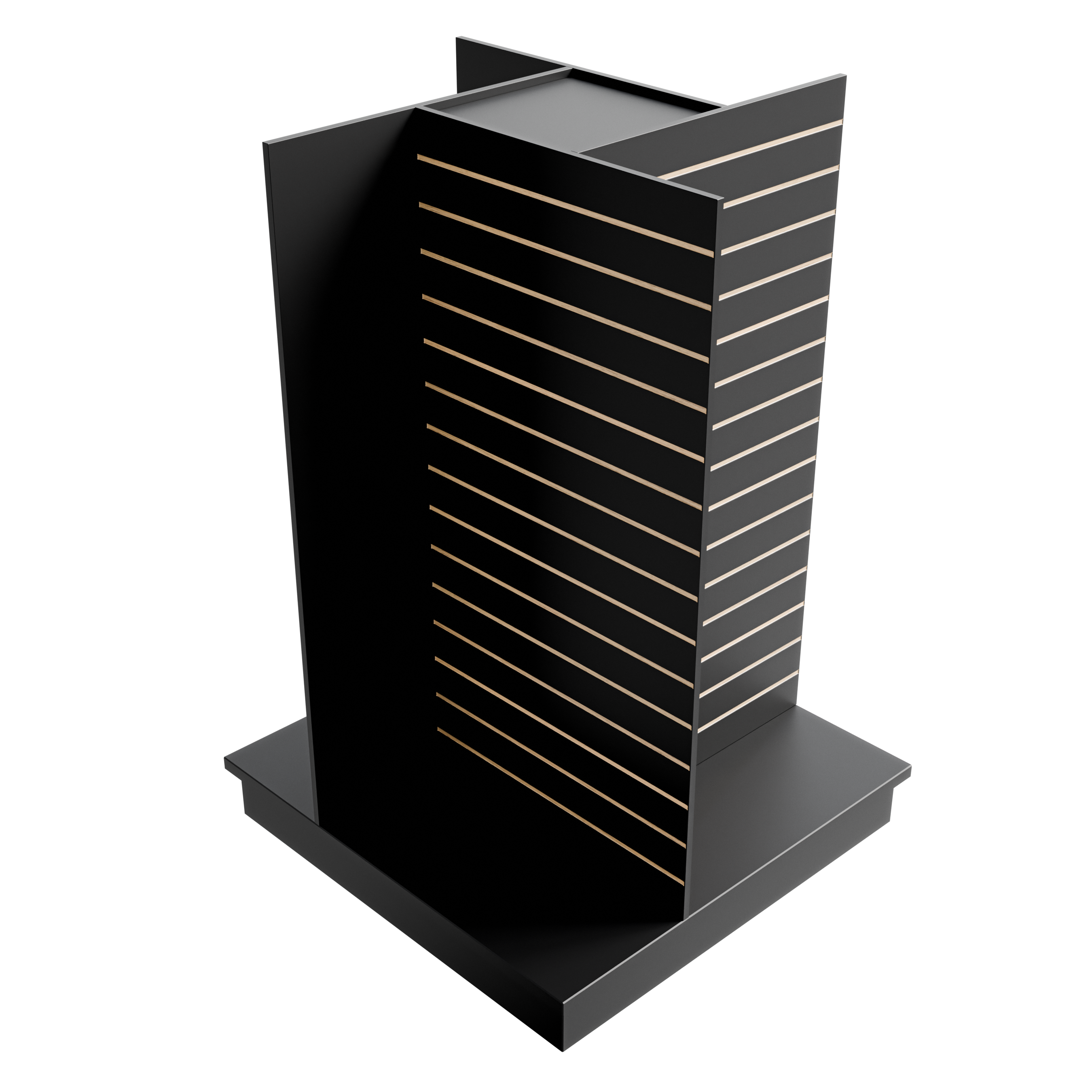 Slatwall 4 Way Merchandiser Black