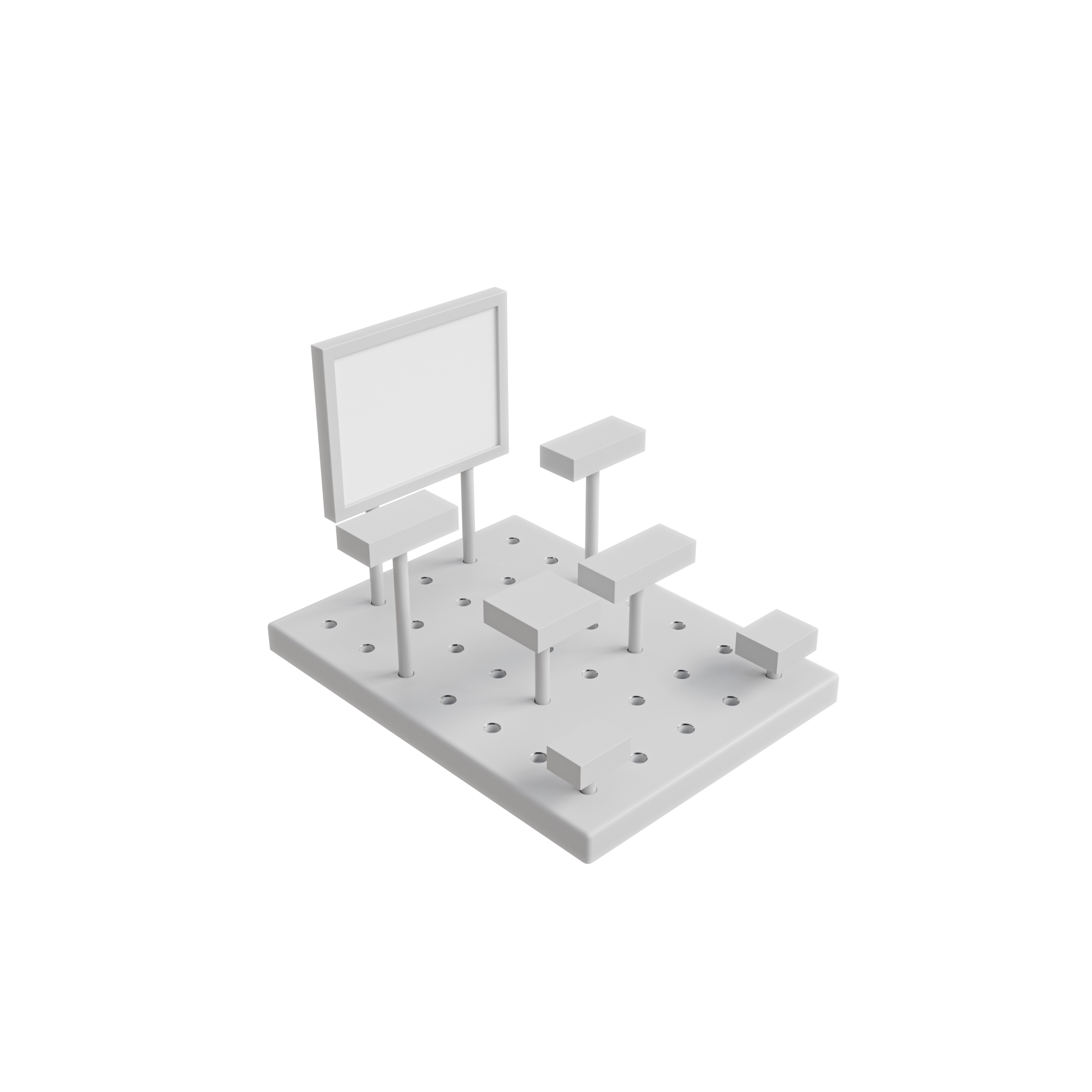 Small Modular Multi-Level Counter Top Display Riser Kits (White)
