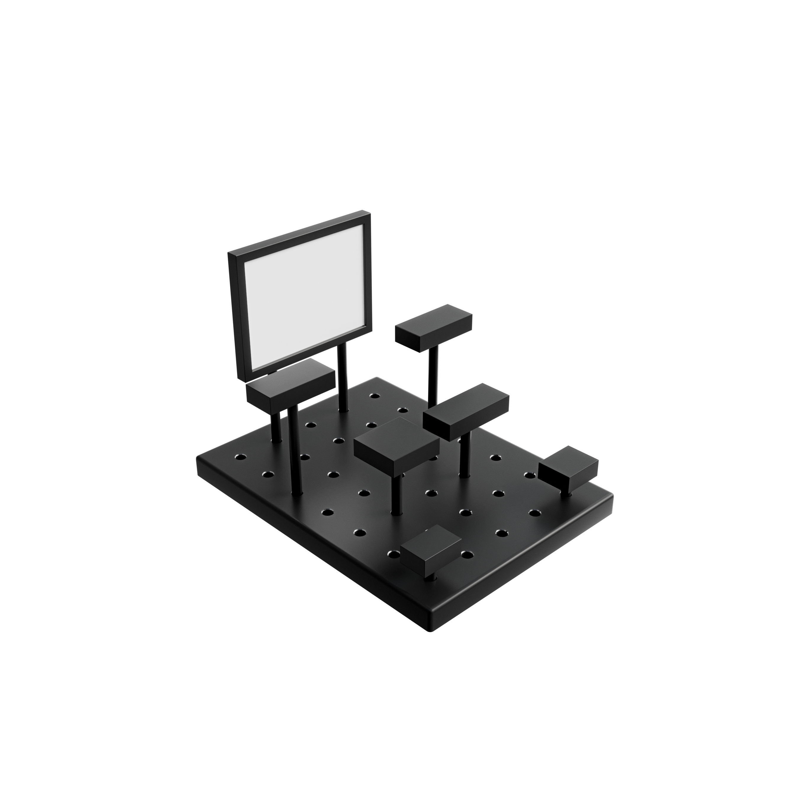 Small Modular Multi-Level Counter Top Display Riser Kits (Black)