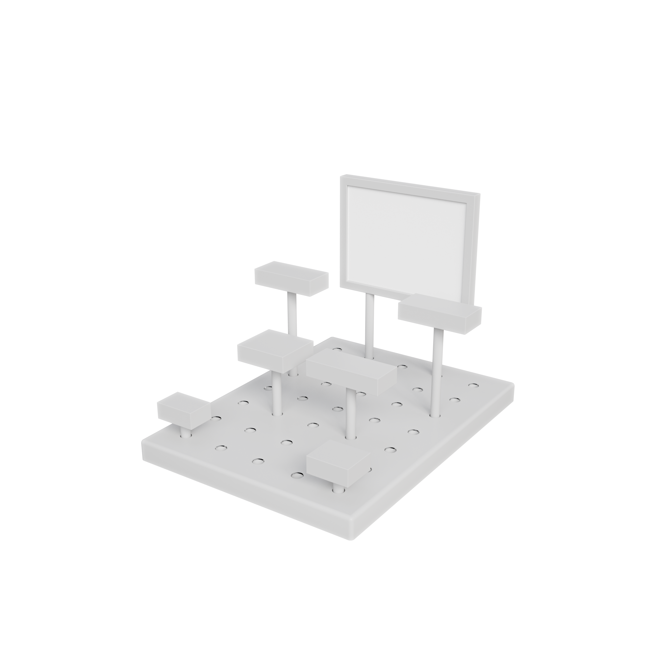 Small Modular Multi-Level Counter Top Display Riser Kits (White)